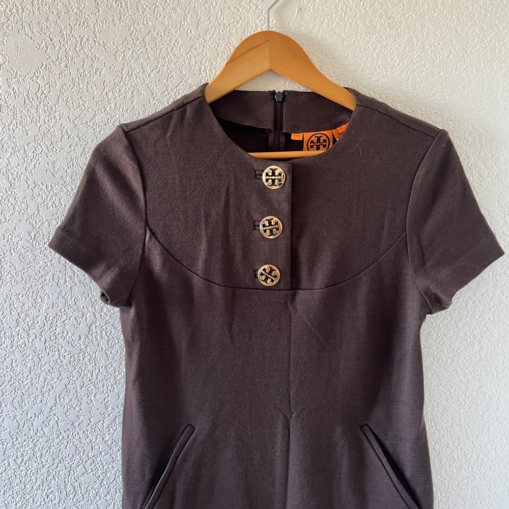 Tory Burch Wool Blend Dress Women's
Size SMALL Brown Office Career Business Gold - Picture 4 of 9